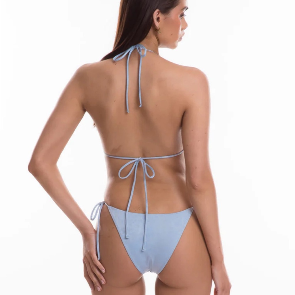 TJ Swim Lola Tie Side Bikini Bottoms Ice Blue
